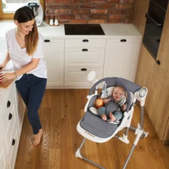 Lionelo Niles 2in1 Hochstuhl Baby Und Baby Wippe Bis 20 Kg Mobile App Steuerung Verstellbare Rückenlehne Und Tablett Grau -Barbie Store 31b0407b0c5e96c3a2eb314f70011a52