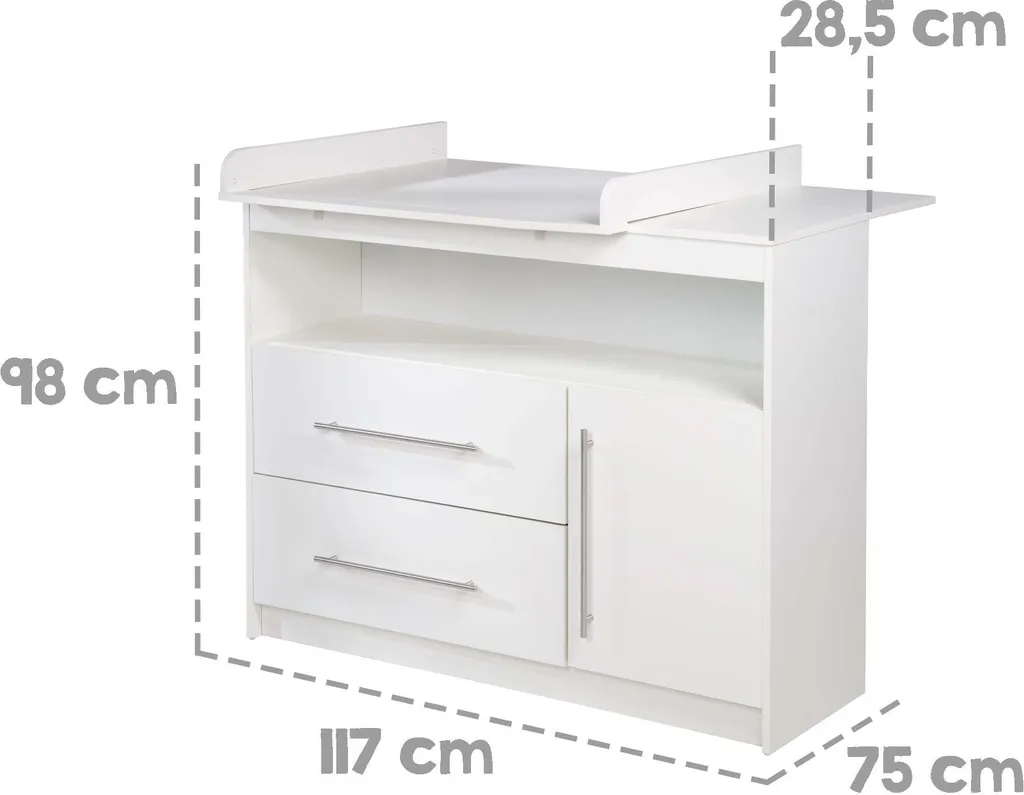 Roba Wickelkommode 'Maren', Mit Abnehmbarem Wickelansatz, Breit, 2 Schubladen, Wickelhöhe 90 Cm 6 Roba Wickelkommode 'Maren', Mit Abnehmbarem Wickelansatz, Breit, 2 Schubladen, Wickelhöhe 90 Cm – Bild 4