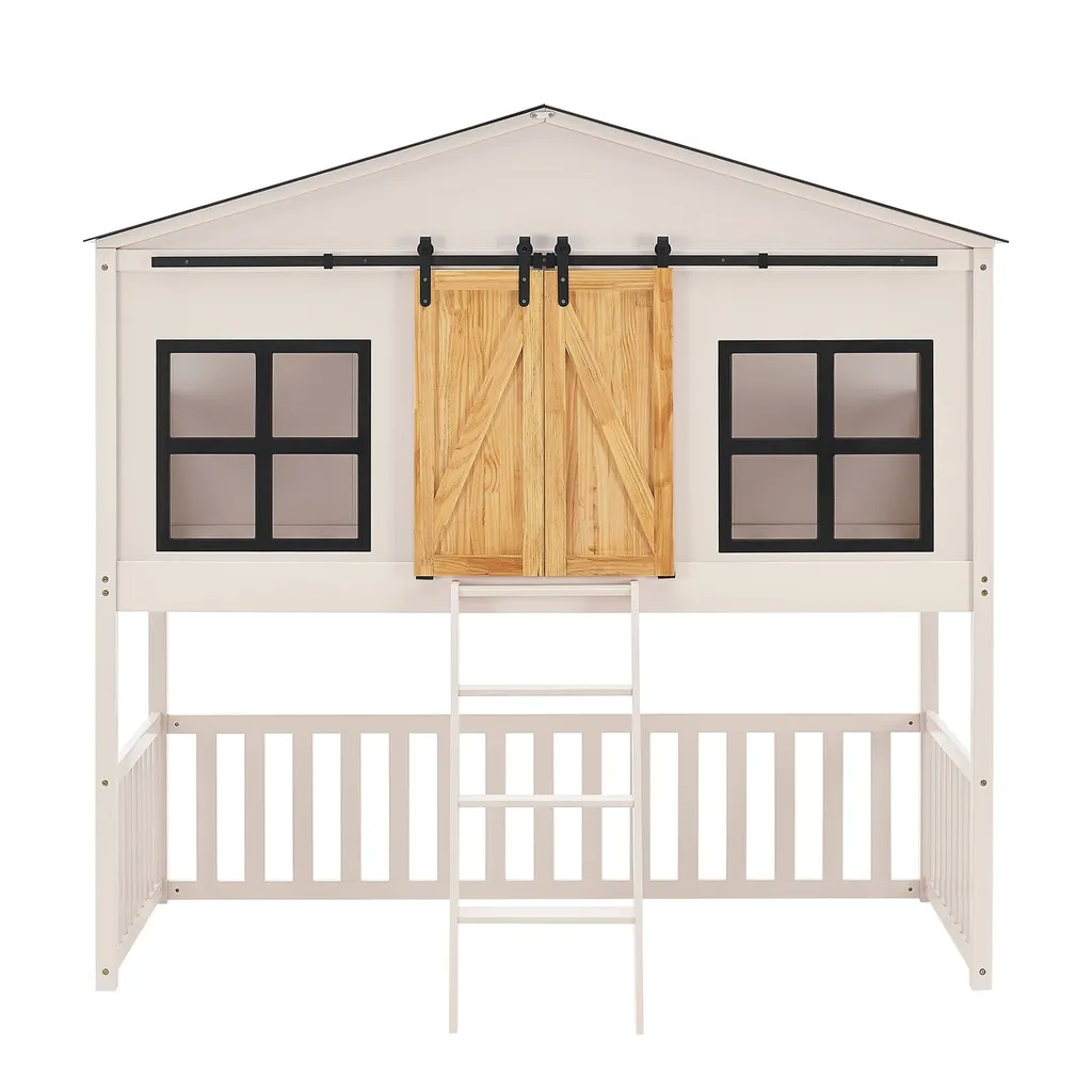 Juskys Kinderbett Farmhaus 90 X 200 Cm Mit Treppe, Dach & Fenster – Hochbett Rosa Für Kinder – Lattenrost Bis 150 Kg – Hausbett Aus Massivholz 9 Juskys Kinderbett Farmhaus 90 X 200 Cm Mit Treppe, Dach & Fenster – Hochbett Rosa Für Kinder – Lattenrost Bis 150 Kg – Hausbett Aus Massivholz – Bild 7