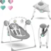 Lionelo Ruben Baby Wippe Babyschaukel Elektrisch Mit Liegefunktion Von 0 Bis 9 Kg Moskitonetz Kuscheltierbügel Dunkelgrau-Türkis -Barbie Store 34f9a46b5a54aebc86d9a9ab239c54ad
