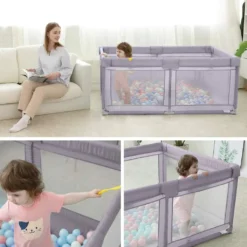 Dripex Laufstall Baby Laufgitter Absperrgitter Mit Atmungsaktivem Netz 150x200cm Schutzgitter Krabbelgitter Für Kinder, Große Sicherheitsspielplatz, Dunkel Grau 13 Dripex Laufstall Baby Laufgitter Absperrgitter Mit Atmungsaktivem Netz 150x200cm Schutzgitter Krabbelgitter Für Kinder, Große Sicherheitsspielplatz, Dunkel Grau -Barbie Store 36034912135629dc82223ef6c78cb6af