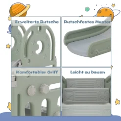 Merax Laufgitter Faltbar Laufstall Baby Absperrgitter 14+2 Paneele Schutzgitter Mit Schaukel, Rutsche, Basketballkorb Und BB-Sound-Knopf, Krabbelgitter Aus Kunststoff Für Kinder, Grün+ Weiß -Barbie Store 36b6001a3c9fa14e40653c4a33101e5a