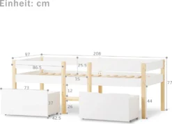 Merax Kinderbett 90x200cm Kinderhaus Hausbett Mit Rausfallschutz, Lattenrost & 2 Schubladen In Kiefer, Mädchen Jungen Bett, Weiß -Barbie Store 37cbbef15c03d6d1c28eb3f0fd671aa3