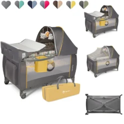 Lionelo Sven Plus In GELB Kinder Baby Reisebett Mit Wickeltisch Kinderbett Babybett Balachin Moskitonetz Urlaub Reise Laufstall Wickelauflage Spieluhr -Barbie Store 38aa801121a68cc5bda1bdefac4be6b4