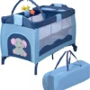 COSTWAY Reisebett Klappbar Babyreisebett Kinderreisebett Mit Rollen Babybett Kinderbett Inkl. Spielbogen Tragetasche Wickelauflage Blau -Barbie Store 390c8569e5756cb90e28e5de506cf28d