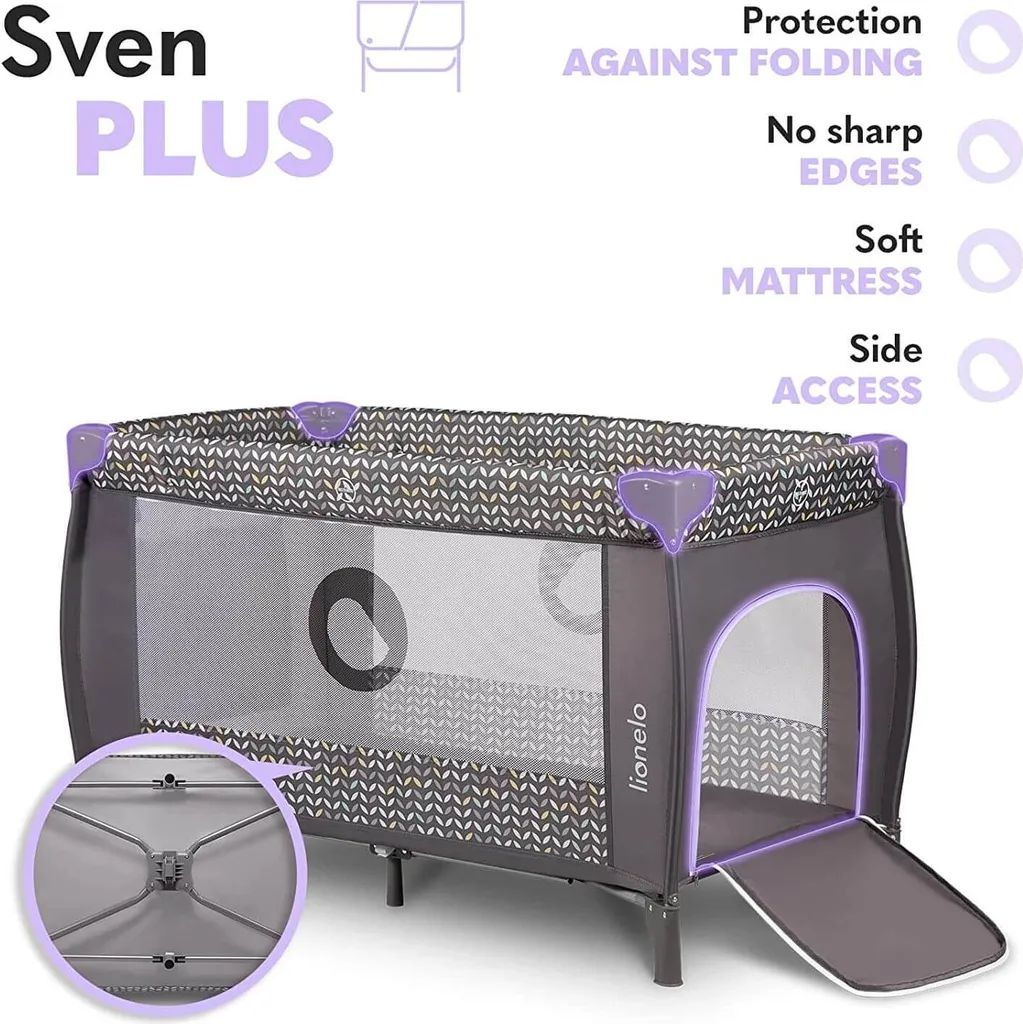 Reisebett Lionelo Sven Plus Grey Scandi Babybett Kinderbett Mit Wickelablage Klappbar 5 Reisebett Lionelo Sven Plus Grey Scandi Babybett Kinderbett Mit Wickelablage Klappbar – Bild 3