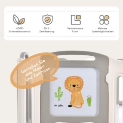 Laufgitter Baby, Laufstall Faltbar, Mit Zeichenbrett Pinsel Rutsche Schaukel Basketballkorb Kunststoff Schutzgitter Absperrgitter Drinnen Draußen Krabbelgitter Für Kinder -Barbie Store 3b17365d5c1385bba76e2ce289dd2032