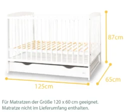 Alcube® Mitwachsendes Babybett 60 X 120 Cm Mit Schublade Gitterbett 120x60 Kiefernholz Zum Kinderbett Umbaubar In Weiß 32 Alcube® Mitwachsendes Babybett 60 X 120 Cm Mit Schublade Gitterbett 120x60 Kiefernholz Zum Kinderbett Umbaubar In Weiß -Barbie Store 3d773e6f1c2d2cee94226b221a4e5330