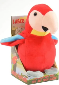 Kögler Labertier Papagei Paul Plappert Alles Nach Wackelkopf Plüschpapagei NEU