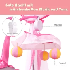 COSTWAY 4 In 1 Reisebett & Wickeltisch & Kinderbett & Laufstall Klappbar, 125x65x76cm, 2 Ebenen Babybett Mit Spielbogen, Musikbox, Wickelauflage, Baldachin Und Transporttasche (Rosa) 10 COSTWAY 4 In 1 Reisebett & Wickeltisch & Kinderbett & Laufstall Klappbar, 125x65x76cm, 2 Ebenen Babybett Mit Spielbogen, Musikbox, Wickelauflage, Baldachin Und Transporttasche (Rosa) -Barbie Store 3d96da8f17b4bec0b7e14f16f056e1eb