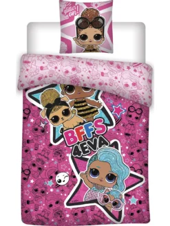 Möbel Wende-Bettwäsche L.O.L. Surprise! Glitter On", 135x200/80x80cm Bettwäsche 100% Baumwolle Bettwäsche 135 X 200 Cm Blackoffer2022 HK22"