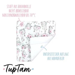 TupTam Baby Wickeltischauflage Mit Baumwollbezug Gemustert, Farbe: Traumfänger / Einhorn / Rosa, Größe: 70 X 70 Cm -Barbie Store 41499acfbd70a840e4d441cc7d4a6bd2