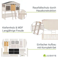 Juskys Kinderbett Farmhaus 90 X 200 Cm Mit Treppe, Dach & Fenster – Hochbett Rosa Für Kinder – Lattenrost Bis 150 Kg – Hausbett Aus Massivholz 26 Juskys Kinderbett Farmhaus 90 X 200 Cm Mit Treppe, Dach & Fenster – Hochbett Rosa Für Kinder – Lattenrost Bis 150 Kg – Hausbett Aus Massivholz -Barbie Store 42024218c1362cf38cad88c9a807f811