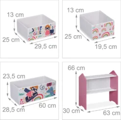 Relaxdays Kinderregal Mit 6 Aufbewahrungsboxen -Barbie Store 422bc983900614eac53e4ca33e1efdde