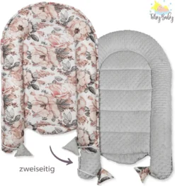 Warmes Nestchen Baby 90x50 Cm - Kuschelnest Neugeborene Nestchen Winter / Herbst Kokon Babynest Wilde Rose Grau -Barbie Store 429f1b9b3e323f5ce8a35885f21d5bc8
