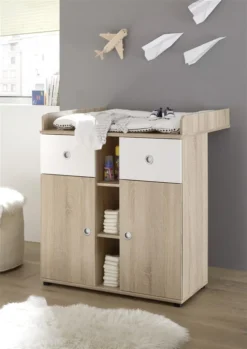 Wickelkommode Schrank Wickeltisch Kommode Wickelauflage Babyzimmer "Floris I"