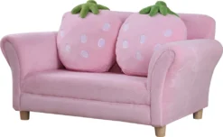 HOMCOM Kindersofa Kindersessel Sofa Couch Kinder Stuhl Kinderzimmer Softsofa Doppelsofa Einzelsofa(Erdbeersofa) -Barbie Store 44de859a47de0331919fceb3bd5d5eb6
