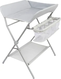 ONVAYA® Wickeltisch Klappbar | Wickelkommode Mit Auflage | Platzsparend & Mobil | Wickelkombination Mit Ablage Und Aufbewahrungskorb | Höhenverstellbar | Traglast Bis 15 Kg | Messleiste - Modell 2022