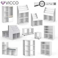 Vicco Aufbewahrungsregal Luigi Weiß 72 X 107,8 X 29,2 Cm Holzwerkstoff Inkl. Faltboxen -Barbie Store 482fcffaf58a5e4c894b450ac584c002