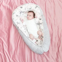 Warmes Nestchen Baby 90x50 Cm - Kuschelnest Neugeborene Nestchen Winter / Herbst Kokon Babynest Wilde Rose Grau -Barbie Store 4987a9ab309cb7887b3394eca8658e62