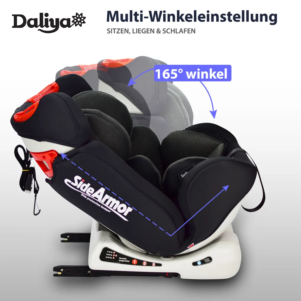 Daliya® Sitorino Kinderautositz 0-36KG Schwarz, Mitwachsender Autositz, Kindersitz GR. 0+1+2+3, Isofix Fix, Top Tether, 5 Punkt Sicherheitsgurt, 2x Isofix Einbauhilfe…… 13 Daliya® Sitorino Kinderautositz 0-36KG Schwarz, Mitwachsender Autositz, Kindersitz GR. 0+1+2+3, Isofix Fix, Top Tether, 5 Punkt Sicherheitsgurt, 2x Isofix Einbauhilfe…… – Bild 11