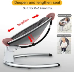 Hot Mom Babywippe Elektrische Babyschaukel Mit 5 Stufen Schaukelfunktion, Baumwolle Babywiege Mit Musik Durch Bluetooth, 2022 Style (Beige) -Barbie Store 4bd602aa09aae1ff34a218093c9ece03