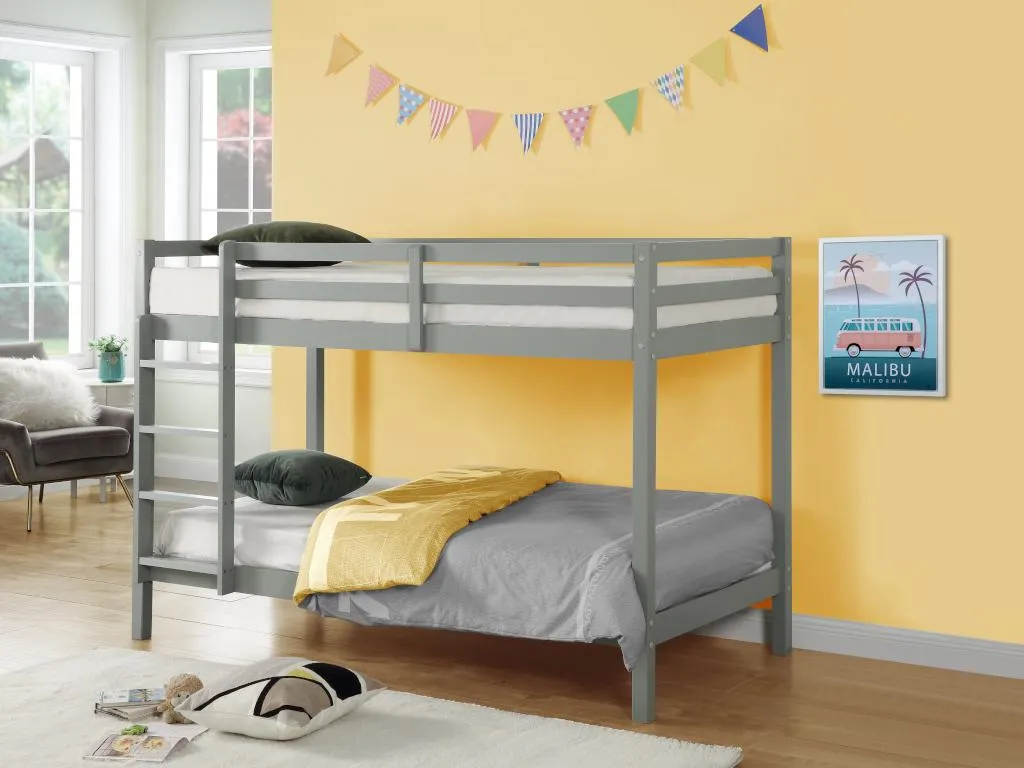 Etagenbett - 2x 90 X 190 Cm - Kiefer Massiv - Grau - ANICET II 3 Etagenbett - 2x 90 X 190 Cm - Kiefer Massiv - Grau - ANICET II