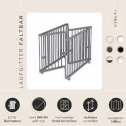 Sämann® Laufgitter 100x100 Cm Faltbar Mit Matratze, Grau -Barbie Store 50079e2234bd948780ead1d911c84d49