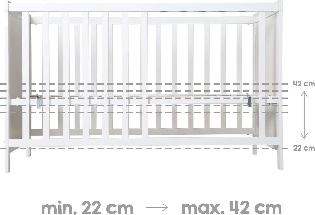 Roba Mulitfunktionsbett Sterne Grau Mit Beistellfunktion, Lattenrost, Matratze, Bettreduzierer, Himmel, Himmelstange, Kinderbett, Anstellbett, Babybett, Höhenverstellbar, Liegefläche 60x120 Cm, Weiß 12 Roba Mulitfunktionsbett Sterne Grau Mit Beistellfunktion, Lattenrost, Matratze, Bettreduzierer, Himmel, Himmelstange, Kinderbett, Anstellbett, Babybett, Höhenverstellbar, Liegefläche 60x120 Cm, Weiß – Bild 10