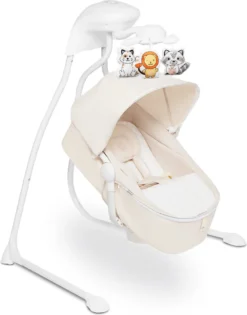 Lionelo Henny Baby Wippe Babyschaukel Elektrisch Mit Liegefunktion 10 Melodien Karussell Moskitonetz Weiß -Barbie Store 518bd6be7e2689838be719e478dbffab