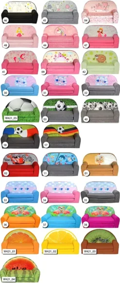 Kindersofa "MINI" Zum Aufklappen PIK Türkis W386 58 FORTISLINE -Barbie Store 51cc166860216ad07758863e9d2f8ed2