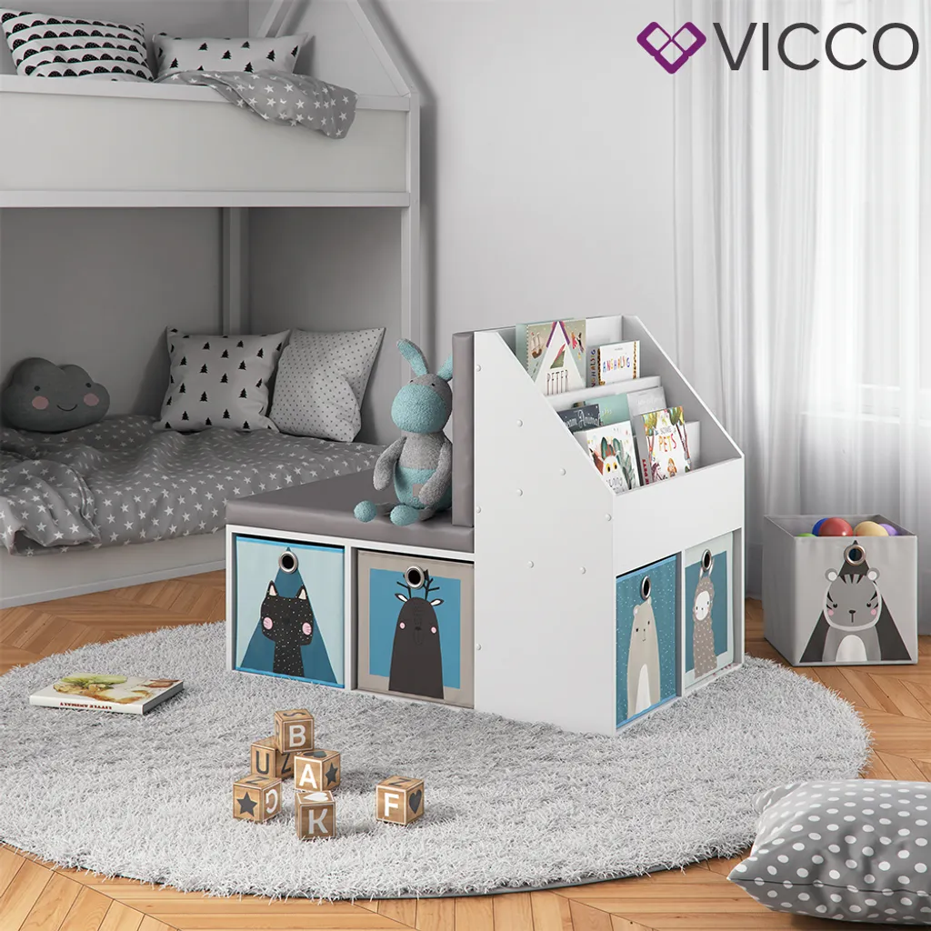 Vicco Kinderregal Onix Weiß 97,1 X 78,4 X 66,8 Cm Holzwerkstoff 6 Vicco Kinderregal Onix Weiß 97,1 X 78,4 X 66,8 Cm Holzwerkstoff – Bild 4