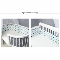 Baby Bettumrandung Nestchen Babybett Umrandungen Bettnestchen Kopfschutz Für Kinderbett Beistellbett Gitterbett 130x30 Cm (Weiß) -Barbie Store 542234829b9455e9ea27ca594b262abe