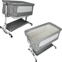 WYCTIN Beistellbett Mit Matratze Babybett Babywiege Reisebett Faltbar Stubenwagen Höhenverstellbar Mit Rollen Moskitonetz -Barbie Store 550cc3630383ef25e8b6b4587dc847db
