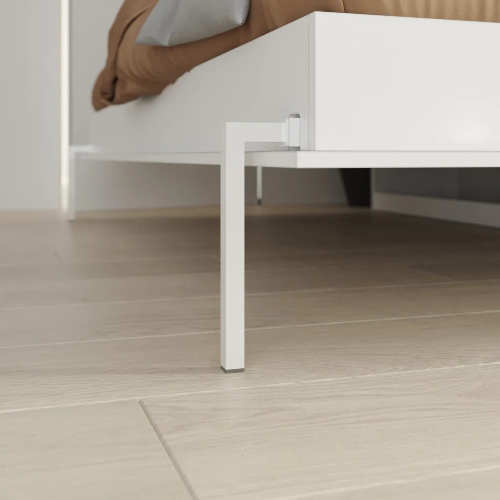 Schrankbett 140x200 Cm Horizontal Weiß Mit GASDRUCKFEDERN Platzsparendes Wandklappbett 5 Schrankbett 140x200 Cm Horizontal Weiß Mit GASDRUCKFEDERN Platzsparendes Wandklappbett – Bild 3