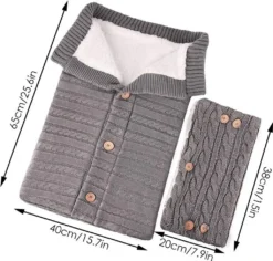 Baby Schlafsack Für Kinderwagen Winter Gestrickt Schlafsack Süße Samt Warme Tasche Pucksack Stricken Wickeln Abnehmbare Ärmel Strick Decke Schlafsack Swaddle Für Babys Neugeboren 0-18 Monat -Barbie Store 558e923bb1ffef0f32b14ee5aa41d95e