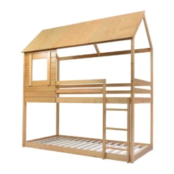 Merax Etagenbett 90x200cm Kinderbett Hochbetten Mit Dach, Leiter, Fenster Und Lattenrost, Doppelstockbett 2 Einzelbetten Für Kinderzimmer, Kiefernholz Rahmen, Eichenfarbe 21 Merax Etagenbett 90x200cm Kinderbett Hochbetten Mit Dach, Leiter, Fenster Und Lattenrost, Doppelstockbett 2 Einzelbetten Für Kinderzimmer, Kiefernholz Rahmen, Eichenfarbe -Barbie Store 564b02f52f927b77ff7c18358362abc1