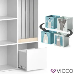 Vicco Aufbewahrungsregal Luigi Weiß 72 X 107,8 X 29,2 Cm Holzwerkstoff Inkl. Faltboxen -Barbie Store 58e92b3206765d1c4d1db864102202ef