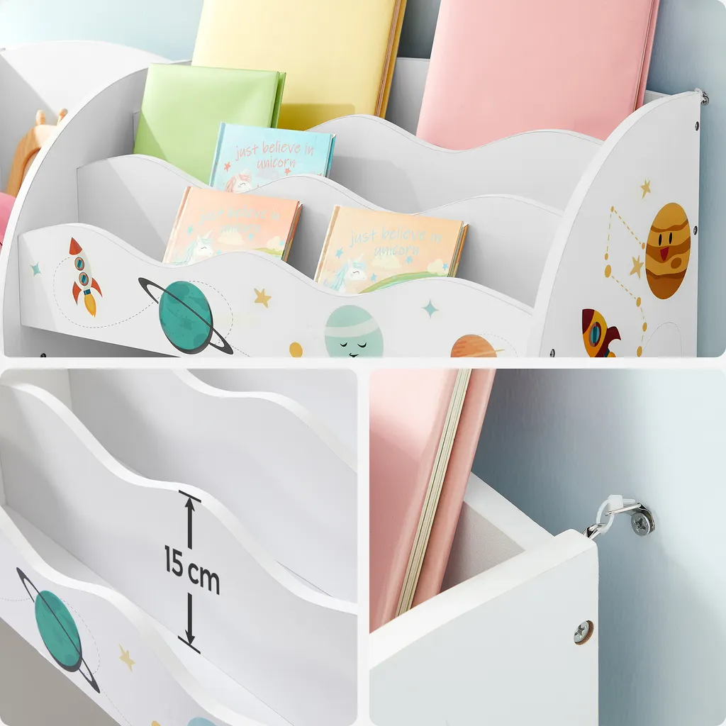 SONGMICS Kinderzimmerregal Kinderregal Bücherregal Für Kinder Mit 2 Boxen Spielzeug-Organizer Multifunktionale Ablage Mit 2 Aufbewahrungsboxen Weiß GKR42WT 8 SONGMICS Kinderzimmerregal Kinderregal Bücherregal Für Kinder Mit 2 Boxen Spielzeug-Organizer Multifunktionale Ablage Mit 2 Aufbewahrungsboxen Weiß GKR42WT – Bild 6