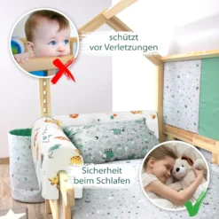 Bettkantenschutz Für Kinderbetten 90 Cm - Schutz Für Bettrahmen Kantenschutz Kinder Babybett Baumwolle Safari -Barbie Store 59e772067b2585234f55905bbc6382d9