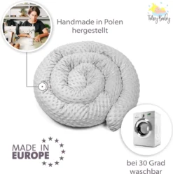 Bettschlange 4 M Nestchenschlange Bettrolle Bettumrandung Babybettschlange Babybett Umrandungen Babynestchen Für Kinderbett (Hellgrau Minky, 400 Cm) -Barbie Store 5a068d0216254d21dc6534625f401307