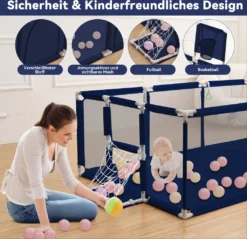 Laufstall Laufgitter Mit Basketballkorb Fußballtor Laufgitterzelt Spielgitter Absperrgitter Schutzgitter Krabbelgitter 181 X 122cm -Barbie Store 5b5655a949bd684523b81f0911b4ca69
