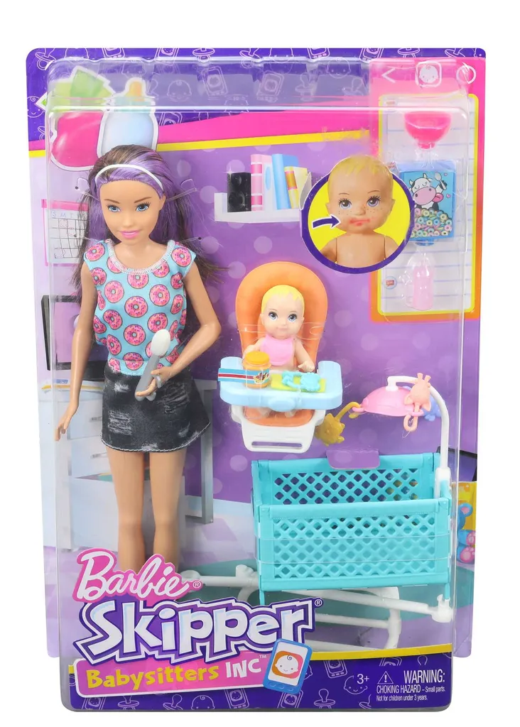 Barbie Skipper Babysitter Puppe (brünett), Spielset Mit Baby-Puppe & Hochstuhl 8 Barbie Skipper Babysitter Puppe (brünett), Spielset Mit Baby-Puppe & Hochstuhl – Bild 6