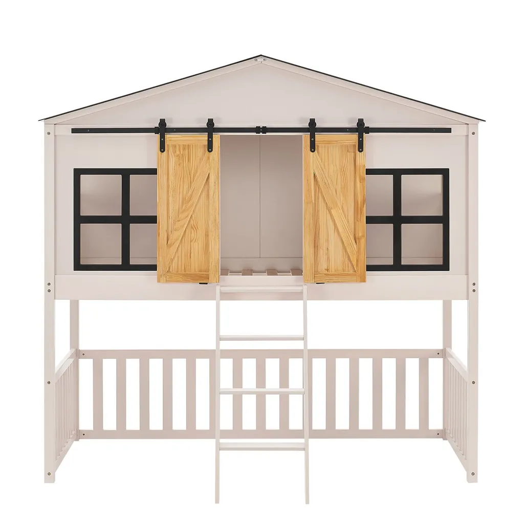 Juskys Kinderbett Farmhaus 90 X 200 Cm Mit Treppe, Dach & Fenster – Hochbett Rosa Für Kinder – Lattenrost Bis 150 Kg – Hausbett Aus Massivholz 21 Juskys Kinderbett Farmhaus 90 X 200 Cm Mit Treppe, Dach & Fenster – Hochbett Rosa Für Kinder – Lattenrost Bis 150 Kg – Hausbett Aus Massivholz – Bild 19