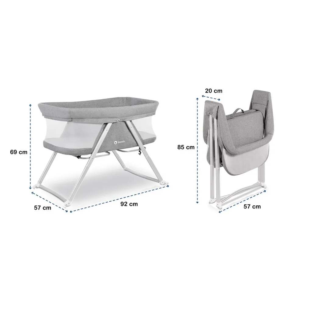 Lionelo Vera Faltbares Kinderbett 3in1 Baby Reisebett Laufstall Kinderwippe Grau 11 Lionelo Vera Faltbares Kinderbett 3in1 Baby Reisebett Laufstall Kinderwippe Grau – Bild 9