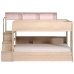 Etagenbett Bibop Akazie 90*200 Inkl Bettkasten + 2 Lattenrostplatten + Regale + Leiterpodest Kinderzimmer Spiel Hoch Doppel Stockbett -Barbie Store 5e9448e2793ce16e2d37263dd70a3cb4