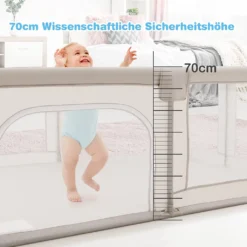 COSTWAY Baby Laufstall 190 X 150 Cm Mit 2 Türen, Laufgitter Mit Atmungsaktivem Netz Und Reißverschluss, Krabbelgitter, Laufgitterzelt Für Säuglinge Und Kleinkinder (Beige) -Barbie Store 60ba93e271c55d93bc8e7303ddfe584e