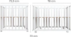 Roba Laufgitter 'Adam & Eule', 75 X 100 Cm, Spielgitter Inkl. Schutzeinlage Und Rollen, Holz Weiß -Barbie Store 616e624bd49c56eb272bf3ea25342257