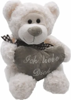 Bär Mit Herz Ich Liebe Dich Kuscheltier Creme Weiss Teddy