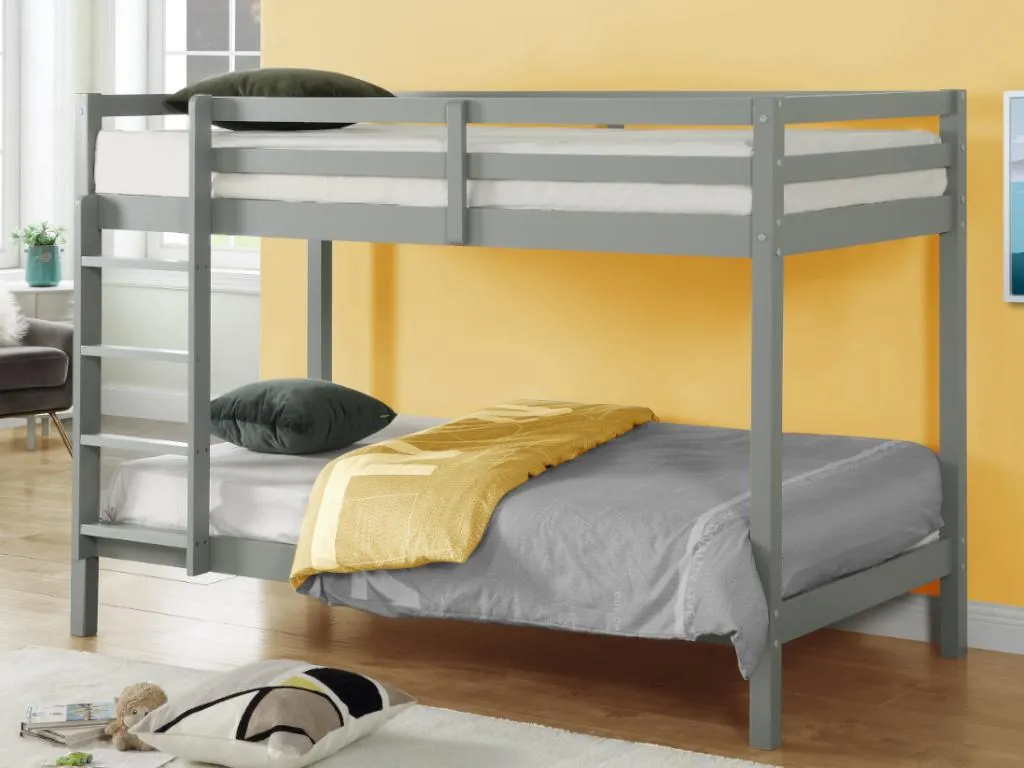 Etagenbett - 2x 90 X 190 Cm - Kiefer Massiv - Grau - ANICET II 4 Etagenbett - 2x 90 X 190 Cm - Kiefer Massiv - Grau - ANICET II – Bild 2